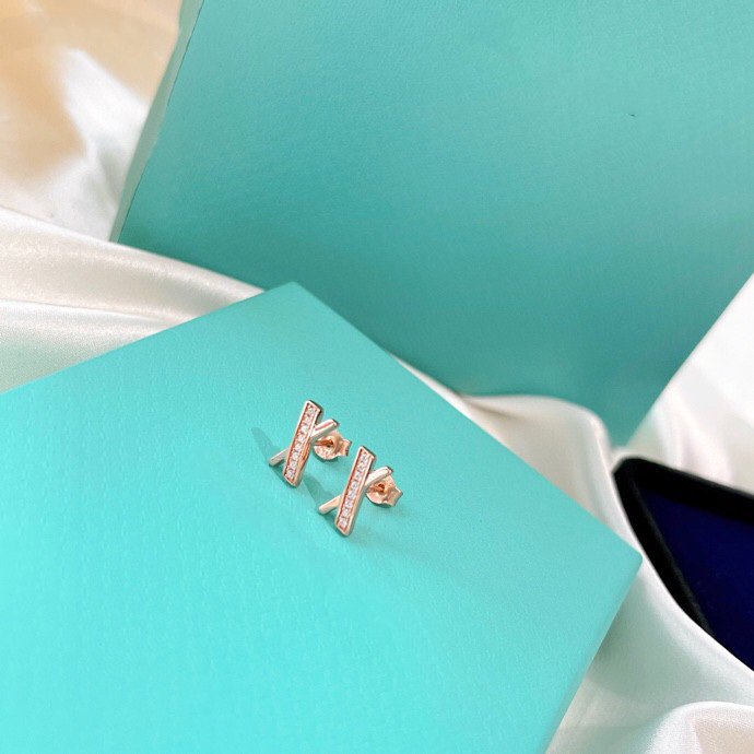 [Stellar jewels]X EARRINGS ROSE GOLD DIAMONDS