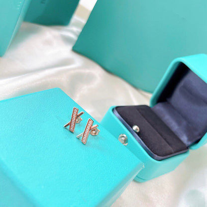 [Stellar jewels]X EARRINGS ROSE GOLD DIAMONDS