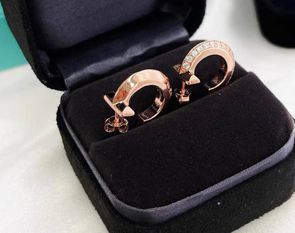 [Stellar jewels]HOOP EARRINGS IN ROSE GOLD WITH DIAMONDS