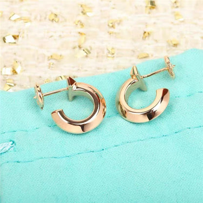[Stellar jewels]HOOP EARRINGS IN ROSE GOLD WITH DIAMONDS