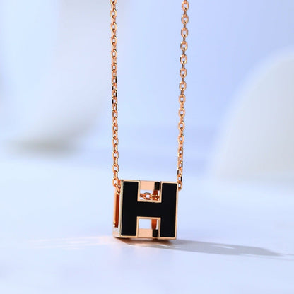 [Stellar Jewelry]H CAGE PINK GOLD NECKLACE