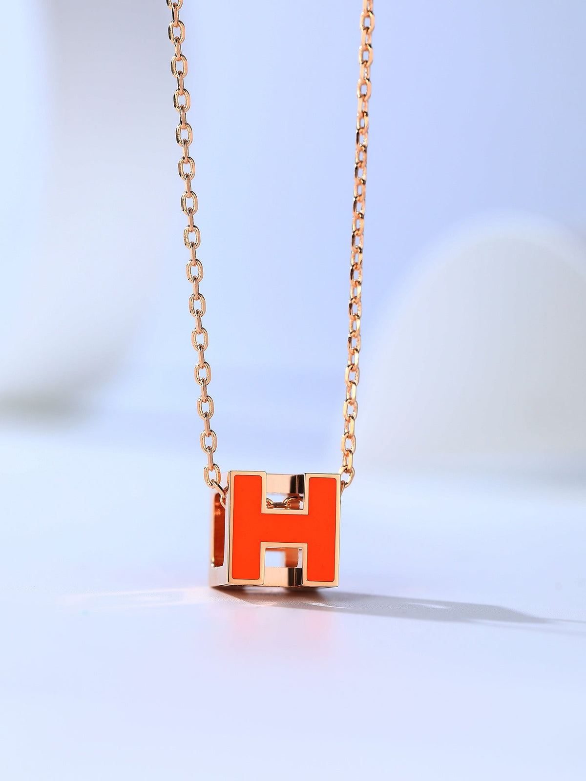 [Stellar Jewelry]H CAGE PINK GOLD NECKLACE
