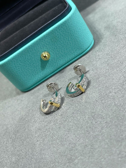 [Stellar jewels]EDGE DIAMOND PINK GOLD EARRINGS