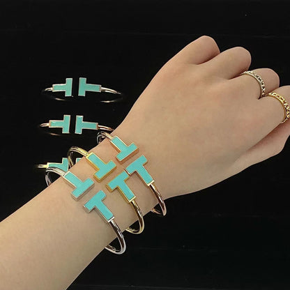 [Stellar jewels]T WIDE TURQUOISE OPEN BRACELET