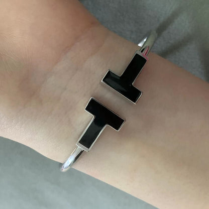 [Stellar jewels]T WIDE ONYX OPEN BRACELET