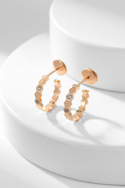 [Stellar Jewelry]BEE LOVE DIAMOND HOOP EARRINGS