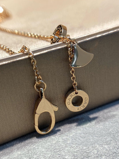 [Stellar Jewelry]DREAM MOP DIAMOND PAVED PINK GOLD NECKLACE