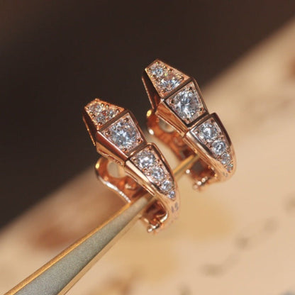 [Stellar Jewelry]SERPENT PINK GOLD DIAMOND EARRINGS