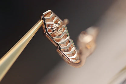 [Stellar Jewelry]SERPENT PINK GOLD DIAMOND EARRINGS
