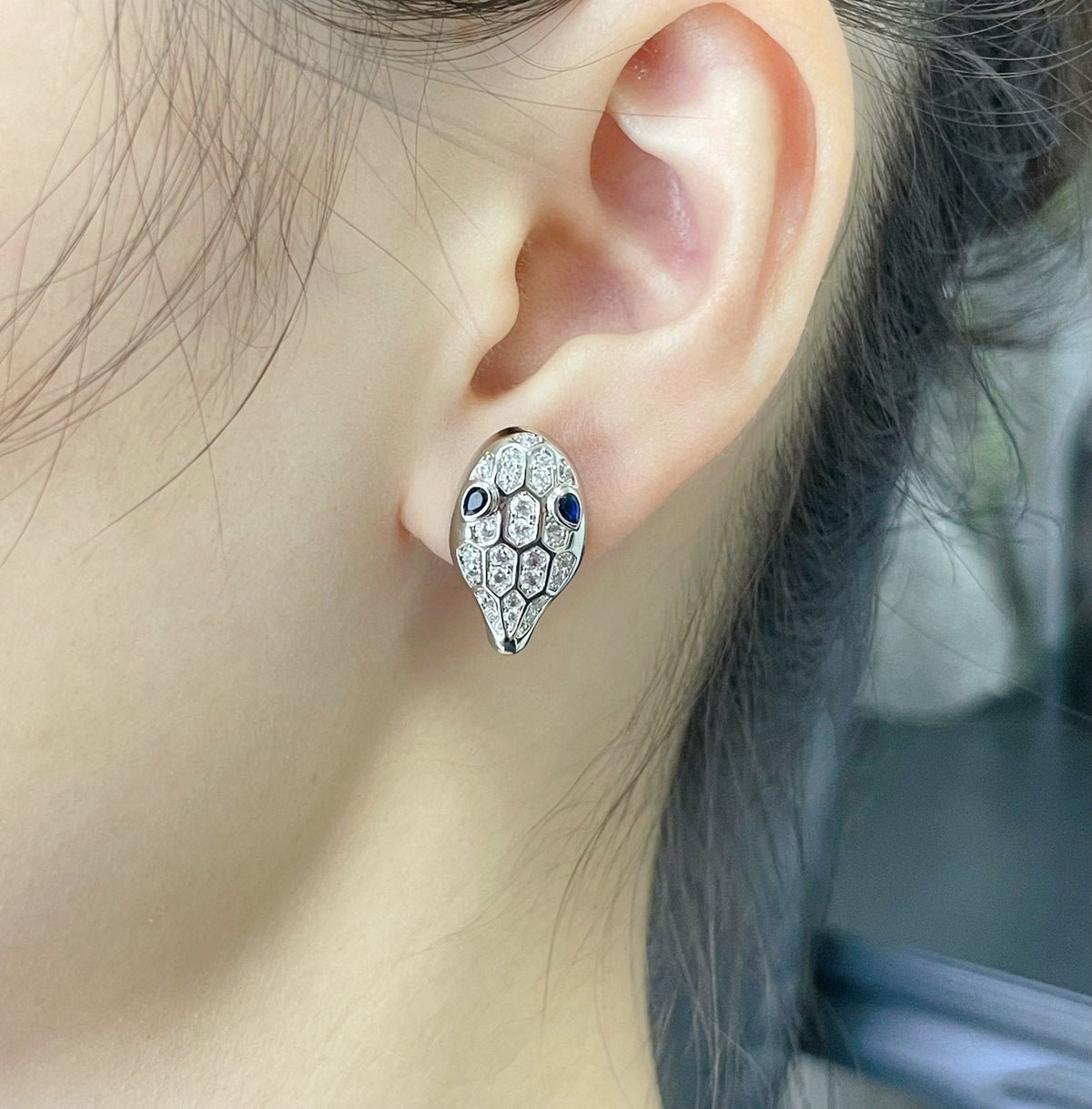 [Stellar Jewelry]SERPENT DIAMOND STUD EARRINGS