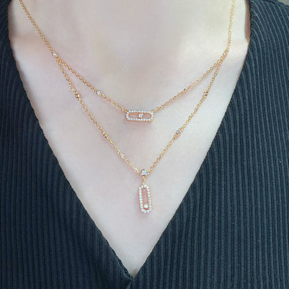 [Stellar Jewelry]MOVE 2 ROW DIAMOND NECKLACE