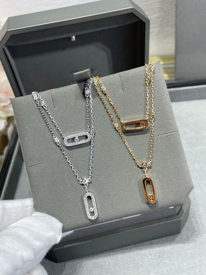 [Stellar Jewelry]MOVE 2 ROW DIAMOND NECKLACE
