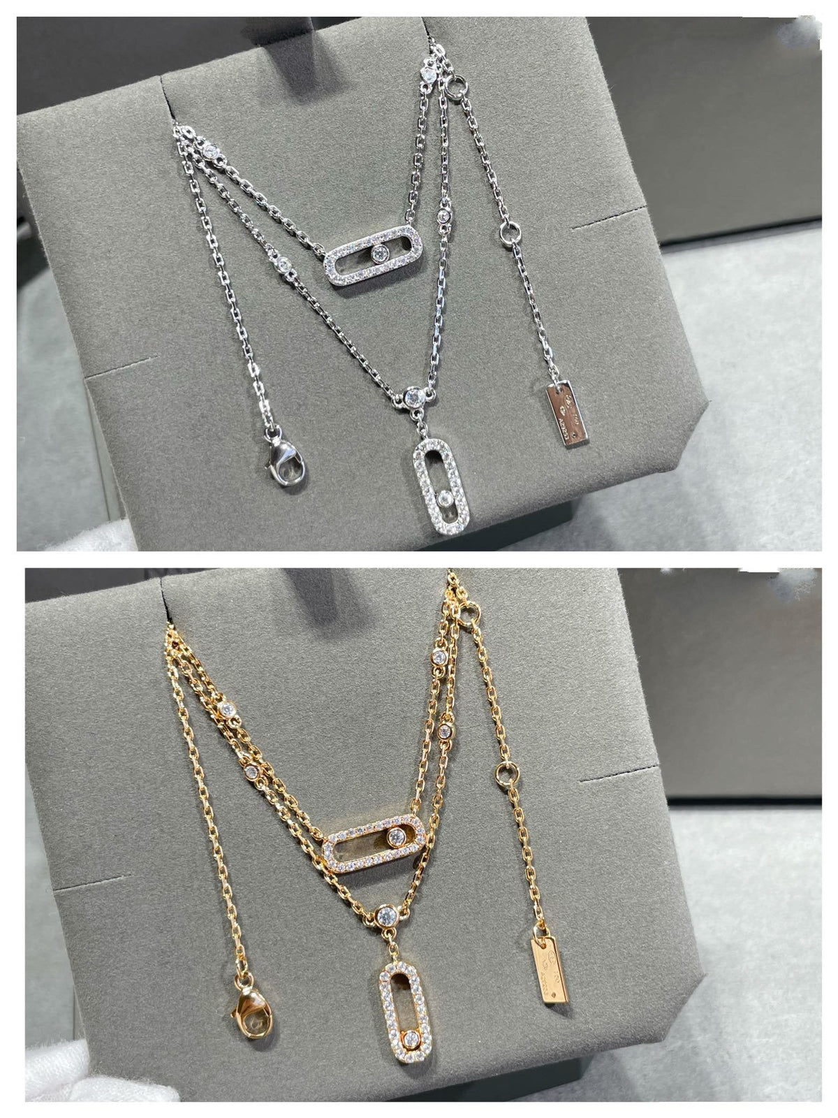 [Stellar Jewelry]MOVE 2 ROW DIAMOND NECKLACE