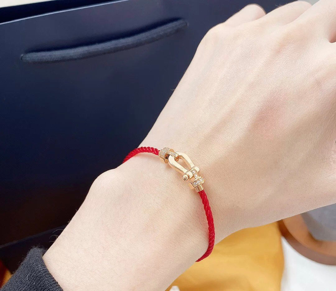 [Stellar Jewelry]FORCE 10 HALF DIAMOND PINK GOLD RED CORDERI LARGE AND MEDIUM MODEL