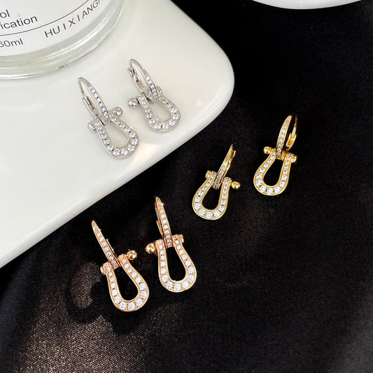 [Stellar Jewelry]FORCE 10 FULL DIAMOND DROP EARRINGS MEDIUM MODEL