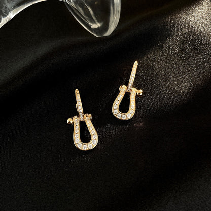 [Stellar Jewelry]FORCE 10 FULL DIAMOND DROP EARRINGS MEDIUM MODEL