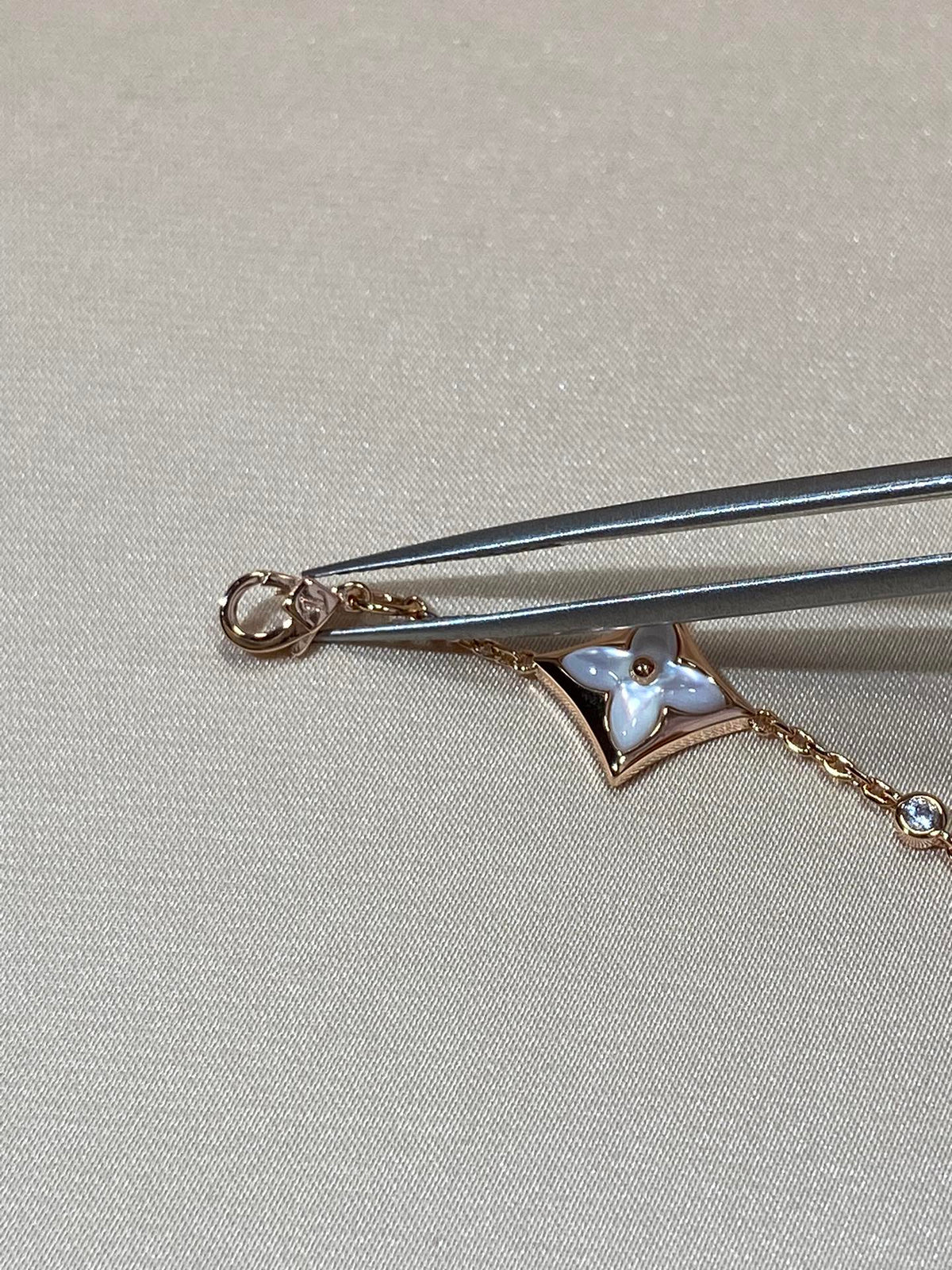 [Stellar Jewelry]STAR 4 MOTIF MOP DIAMOND PINK GOLD BRACELET