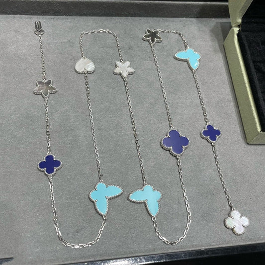 [Stellar Jewelry]LUCKY CLOVER SILVER 11 MOTIF NECKLACE