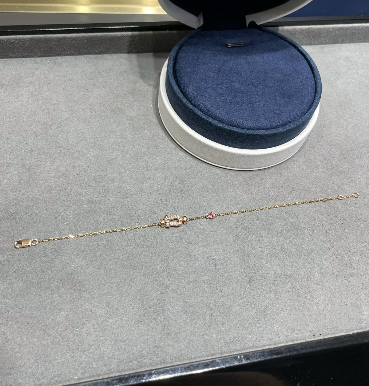 [Stellar Jewelry]FORCE 10 DIAMOND CHAIN LINK PINK GOLD BRACELET