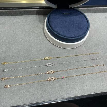 [Stellar Jewelry]FORCE 10 DIAMOND CHAIN LINK PINK GOLD BRACELET