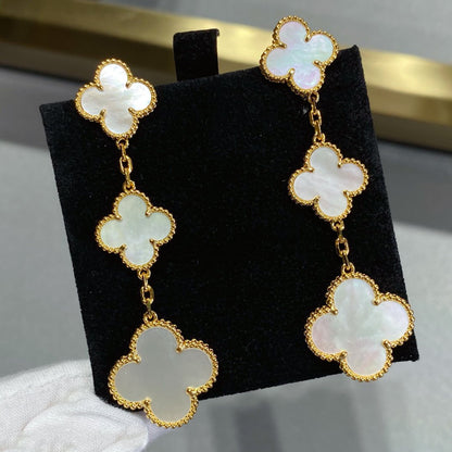[Stellar Jewelry]CLOVER MOP 3 MOTIFS GOLD EARRINGS