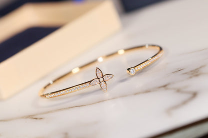[Stellar Jewelry]IDYLLE GOLD OPEN BRACELET DIAMOND PAVED