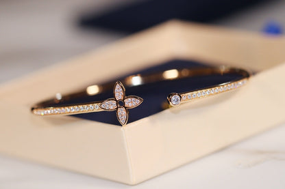 [Stellar Jewelry]IDYLLE GOLD OPEN BRACELET DIAMOND PAVED