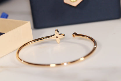 [Stellar Jewelry]IDYLLE GOLD OPEN BRACELET DIAMOND PAVED