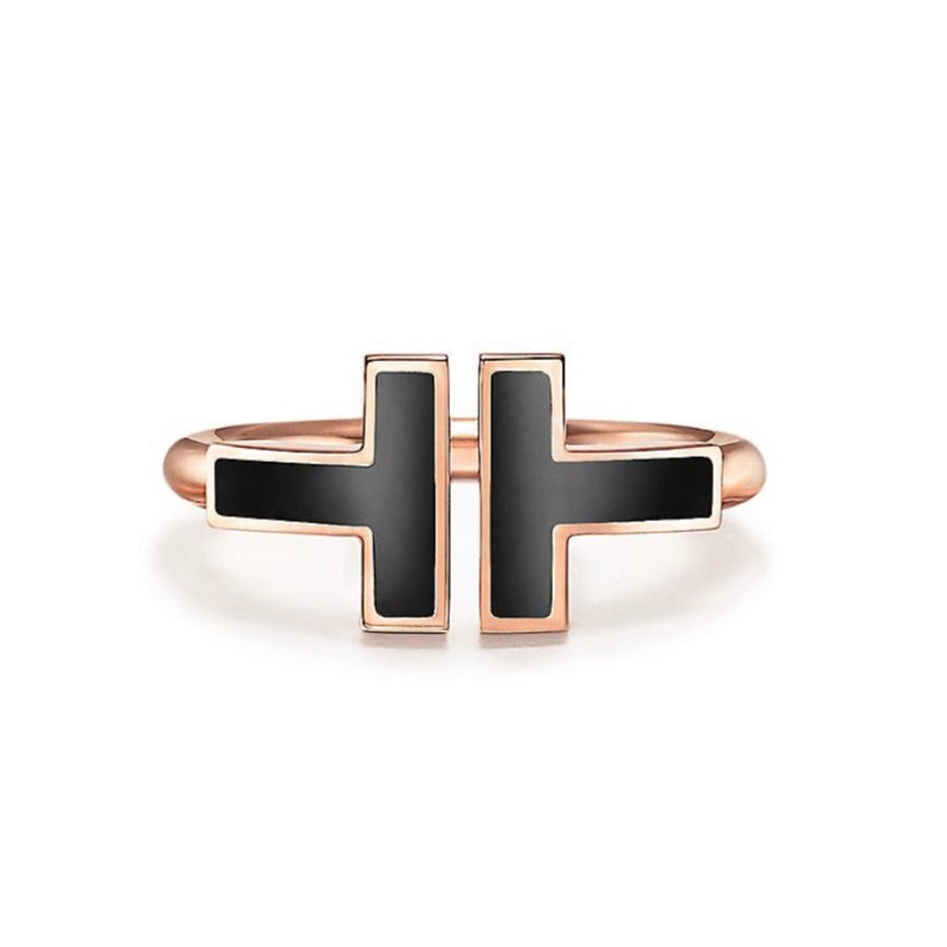 [Stellar jewels]T SMALL ONYX PINK GOLD RING