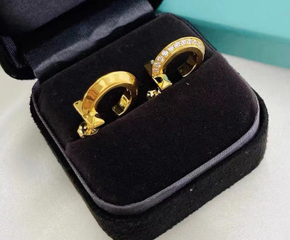 [Stellar jewels]T1 HOOP DIAMOND EARRINGS