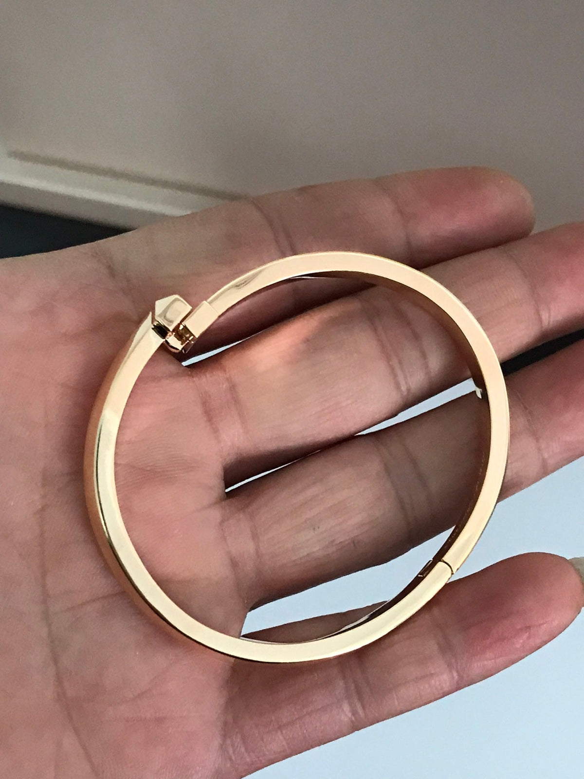 [Stellar jewels]T1 WIDE DIAMOND HINGED BANGLE PINK GOLD