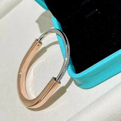 [Stellar jewels]LOCK PINK GOLD SILVER DIAMOND BRACELET