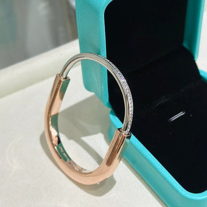 [Stellar jewels]LOCK PINK GOLD SILVER DIAMOND BRACELET
