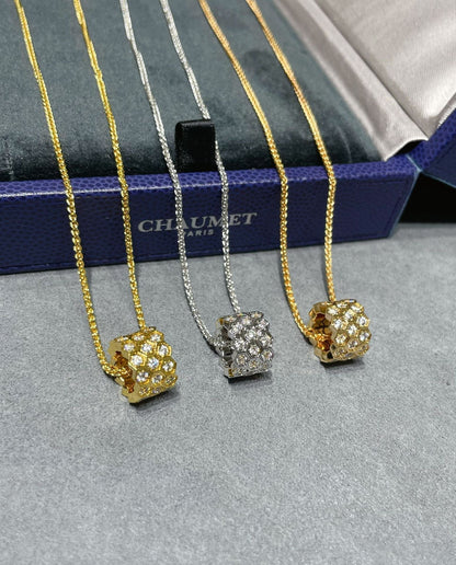 [Stellar Jewelry]BEE LOVE DIAMOND PAVED 3 ROW NECKLACE