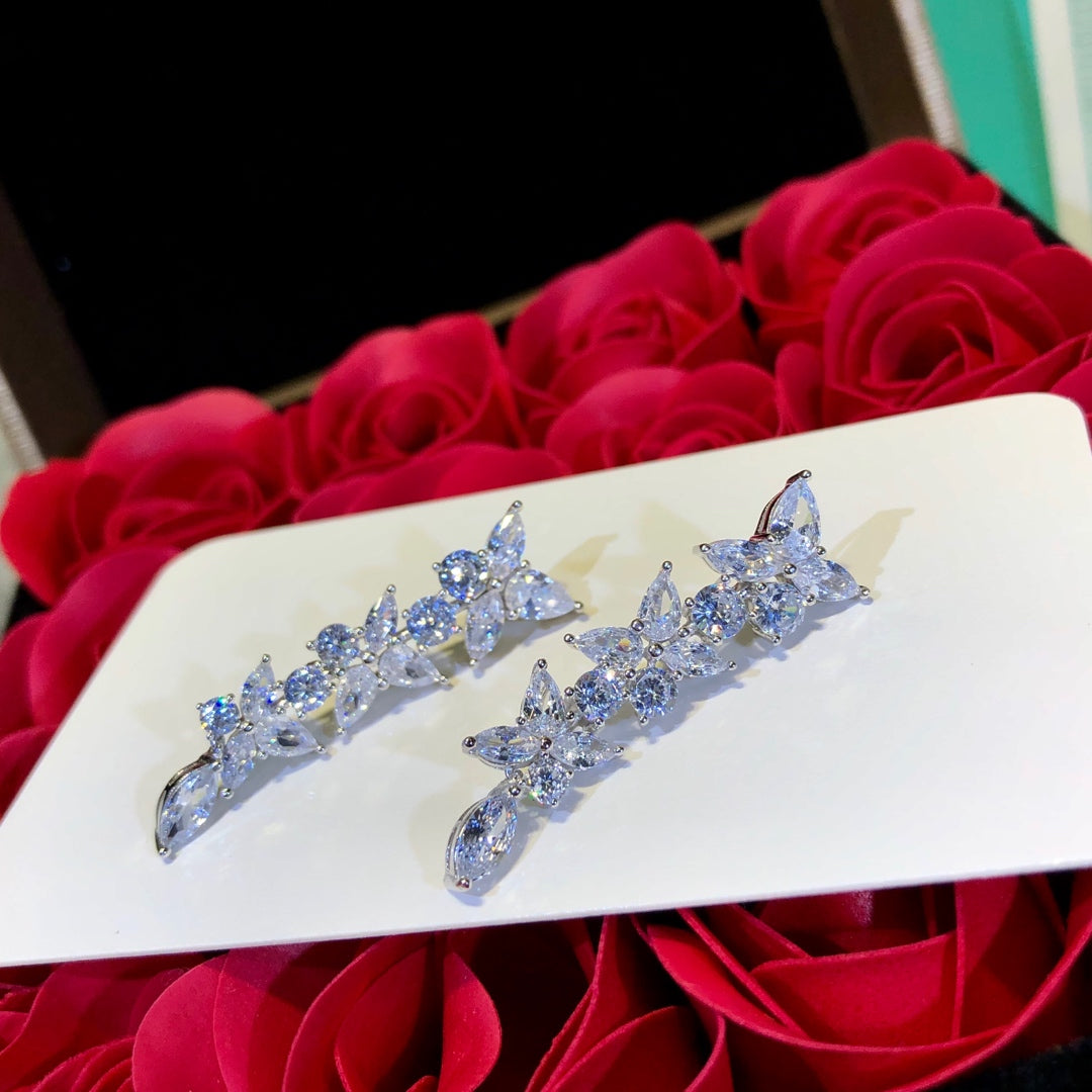 [Stellar jewels]VICTORIA SILVER DIAMOND DROP EARRINGS