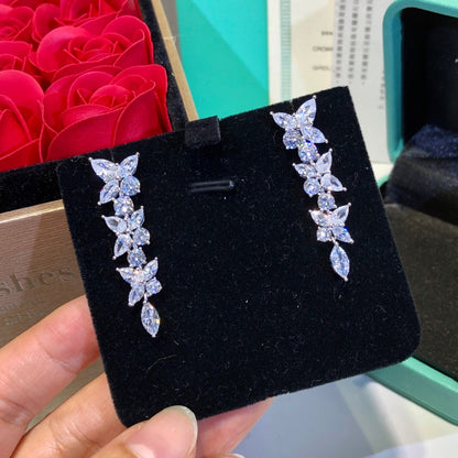 [Stellar jewels]VICTORIA SILVER DIAMOND DROP EARRINGS
