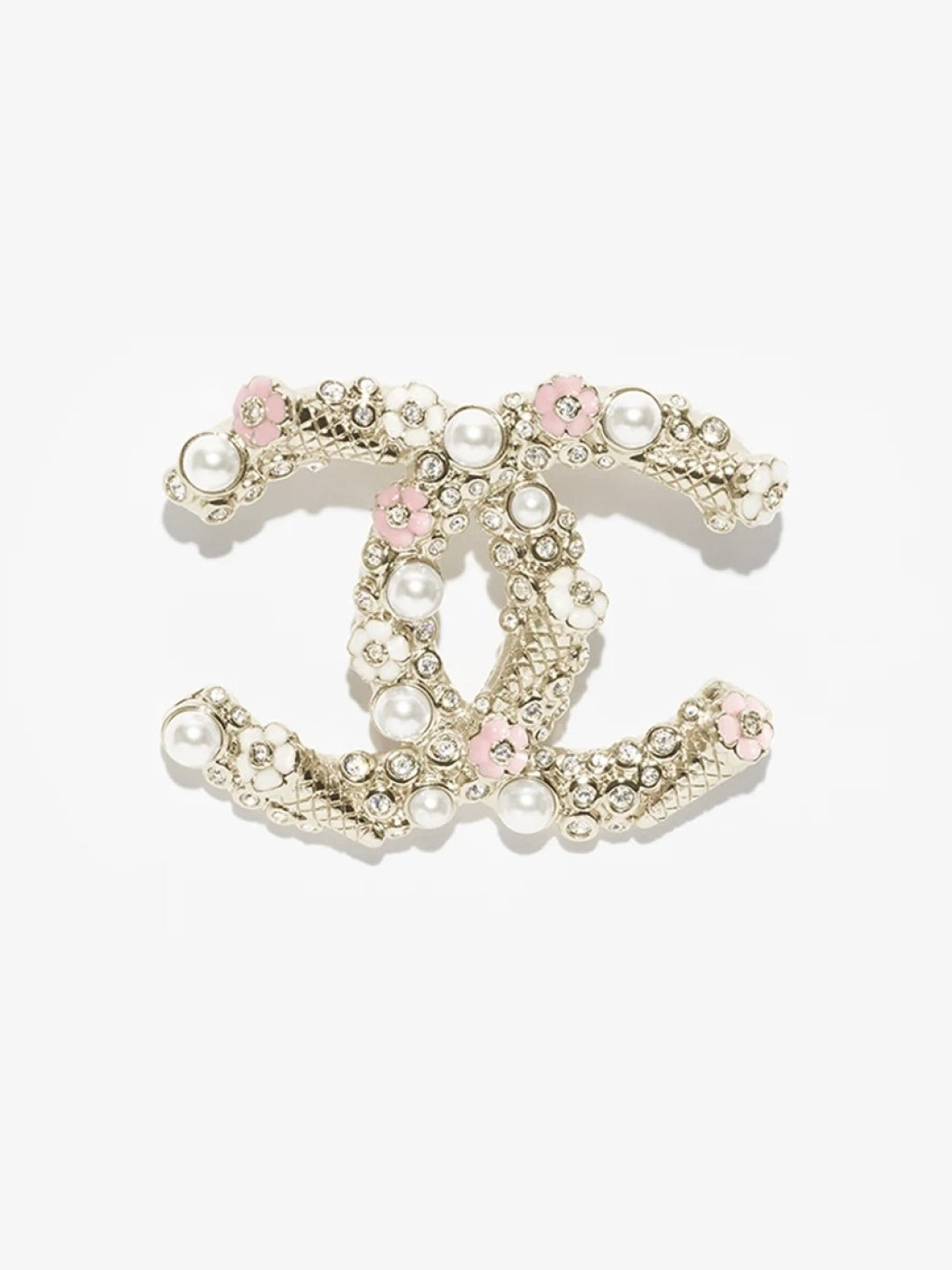 [Stellar Jewelry]26C Pink-White Enamel Ice Cream Cone Double C Brooch