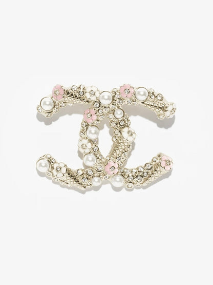 [Stellar Jewelry]26C Pink-White Enamel Ice Cream Cone Double C Brooch