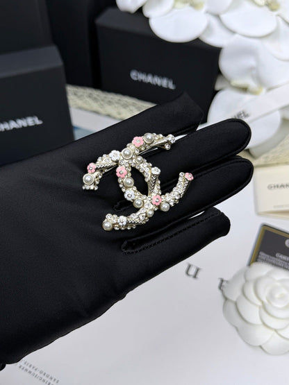 [Stellar Jewelry]26C Pink-White Enamel Ice Cream Cone Double C Brooch