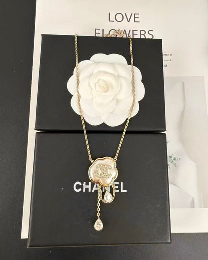 [Stellar Jewelry]Cloud Pearl Mother-of-Pearl Diamond Chain Pendant Necklace