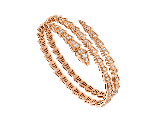 [Stellar Jewelry]SERPENTI BRACELET PINK GOLD DIAMOND DOUBLE ROW