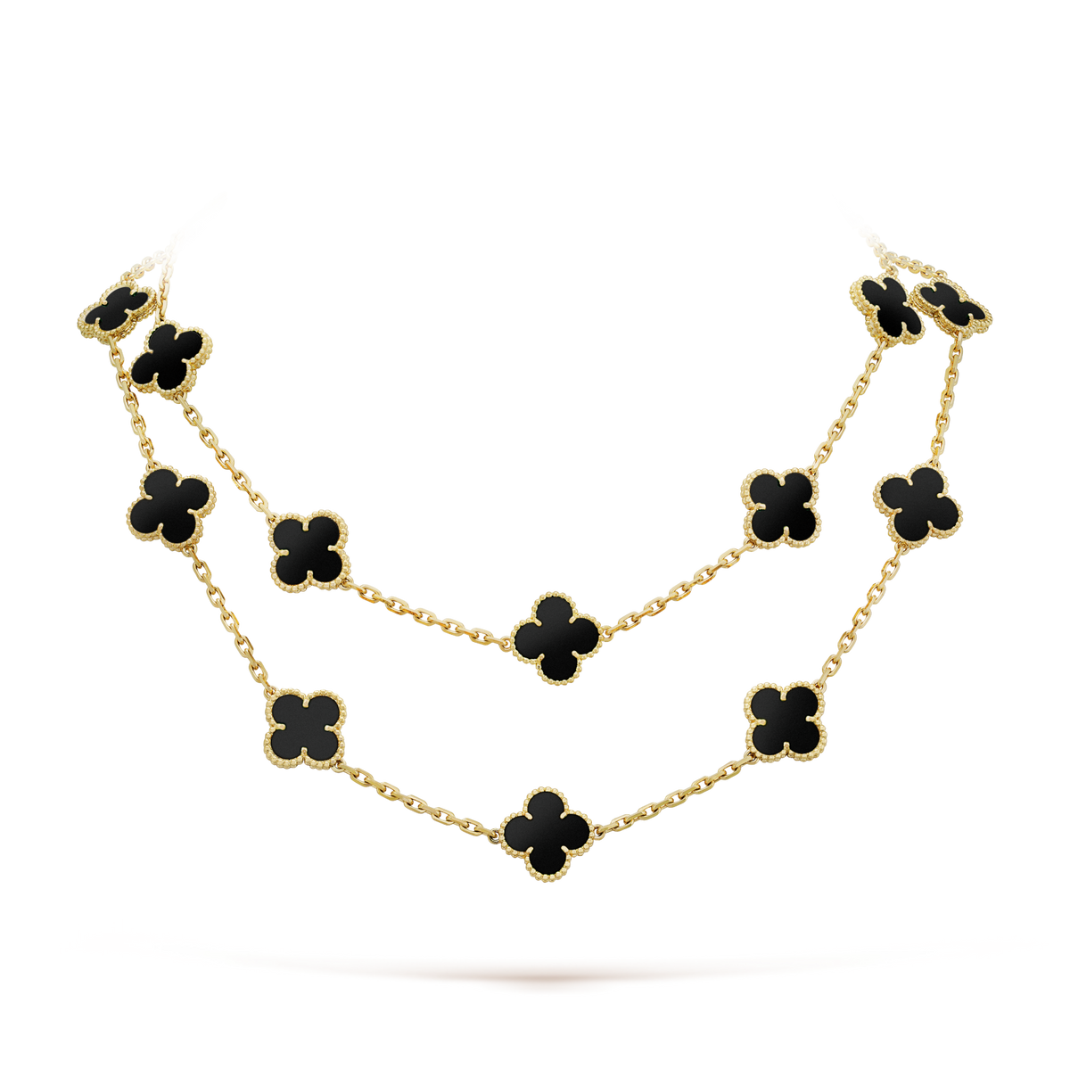 [Stellar Jewelry]CLOVER 20 MOTIFS ONYX NECKLACE