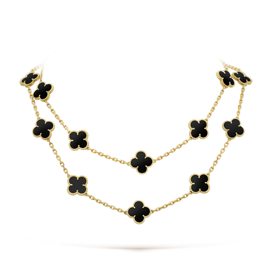 [Stellar Jewelry]CLOVER 20 MOTIFS ONYX NECKLACE