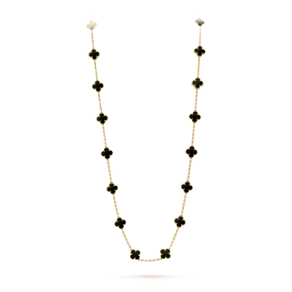 [Stellar Jewelry]CLOVER 20 MOTIFS ONYX NECKLACE