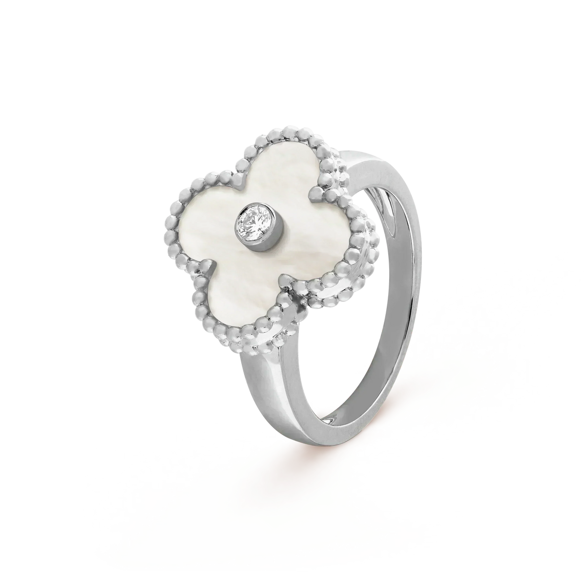 [Stellar Jewelry]CLOVER SILVER MOP DIAMOND RING
