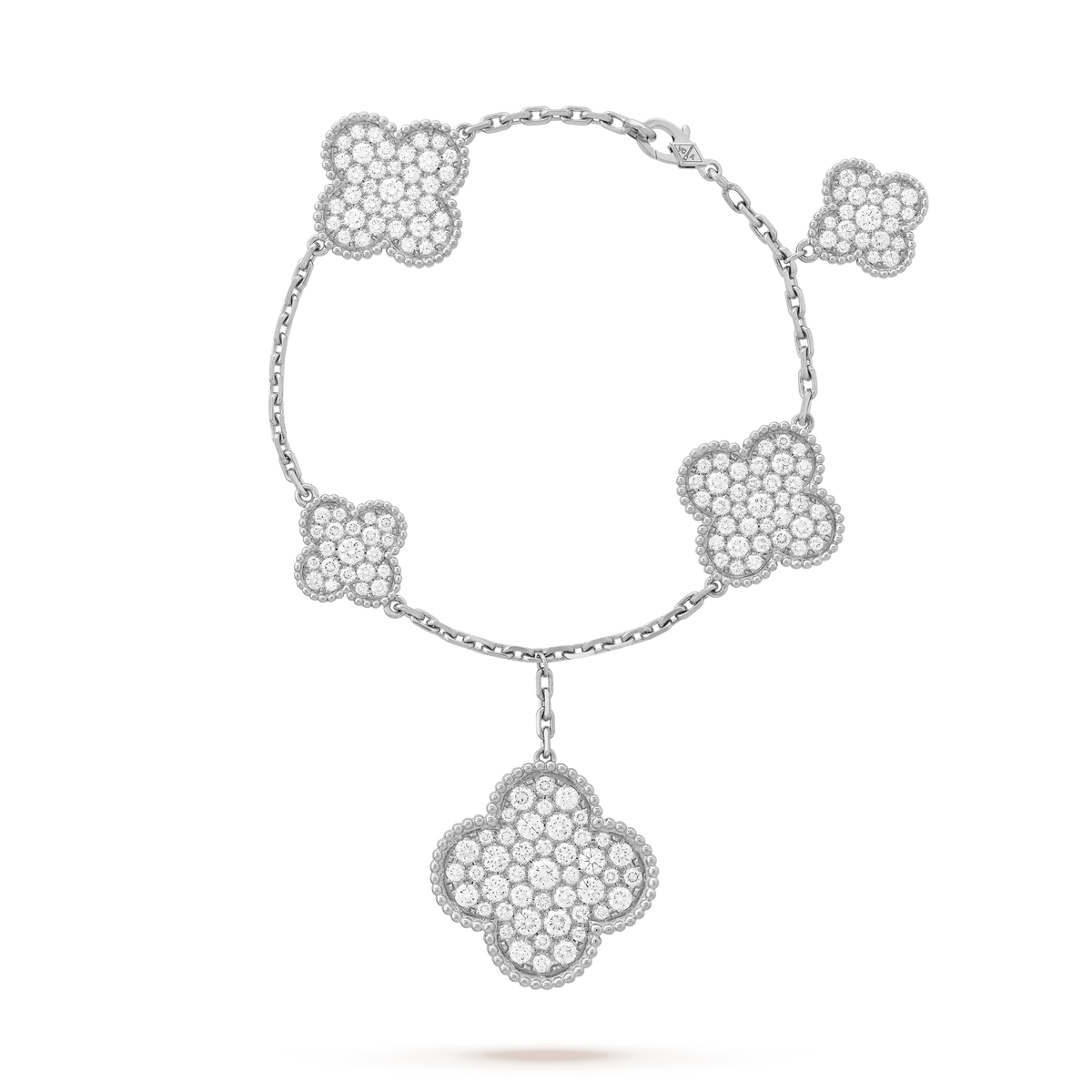 [Stellar Jewelry]CLOVER 6 MOTIFS SILVER DIAMOND BRACELET