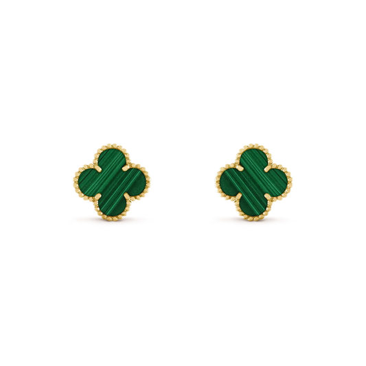 [Stellar Jewelry]CLOVER MEDIUM 1 MOTIFS MALACHITE  EARRINGS