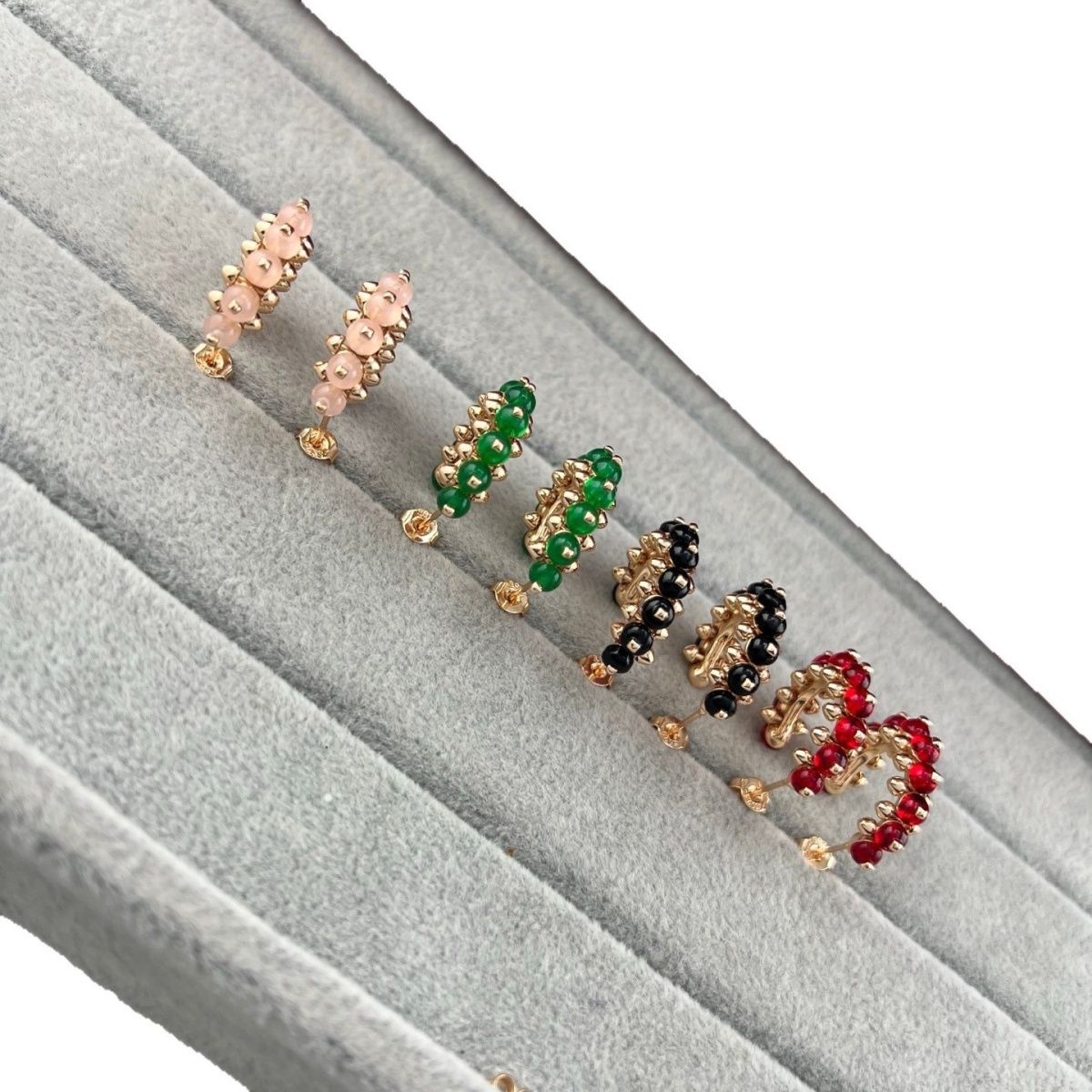 [Stellar Jewelry]NEW COLORED GEMSTONE COLLECTION SMALL HOOP EARRINGS