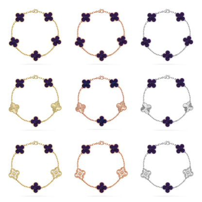 [Stellar Jewelry]CLOVER 5 MOTIF PURPLE STRIPES BRACELET COLLECTION