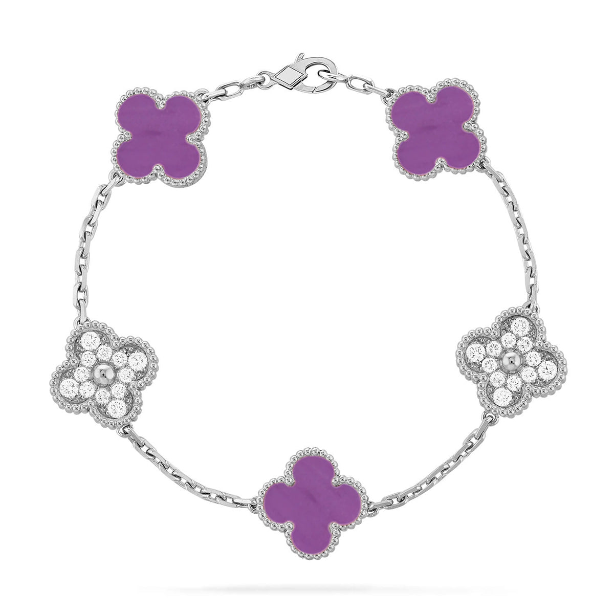 [Stellar Jewelry] CLOVER 5 MOTIF VIOLET BRACELET COLLECTION
